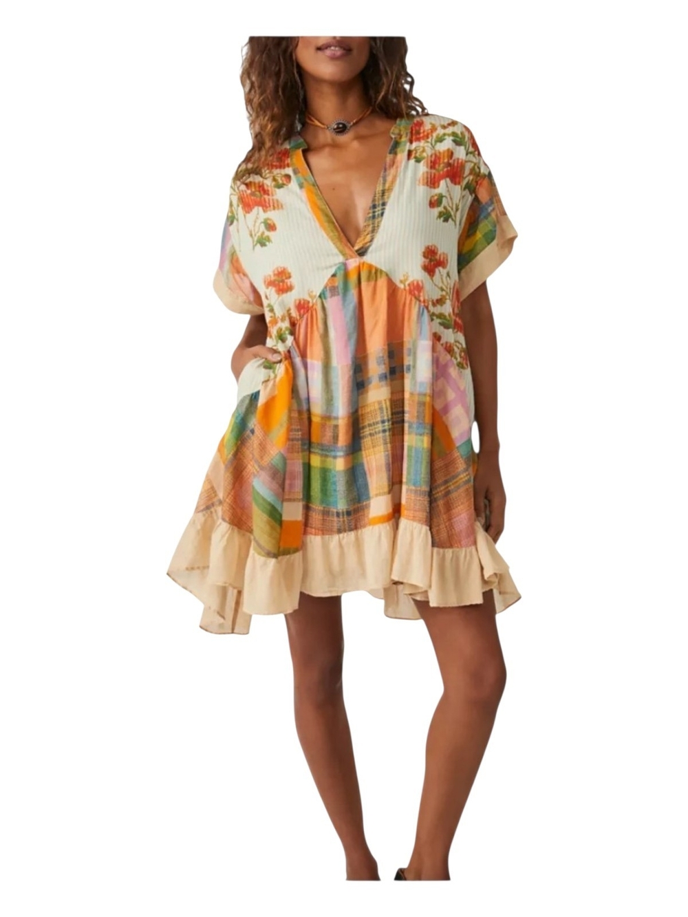 Free People Printed Agnes Dress ("Spring Combo" colorway)